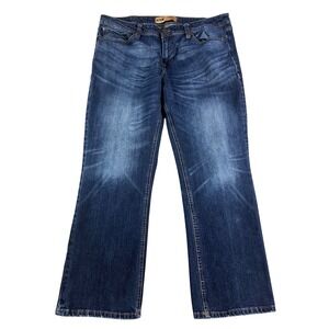 Seven7 Mens 38x28.5* Straight Fit Premium Denim Jeans Medium Dark Wash Stretch